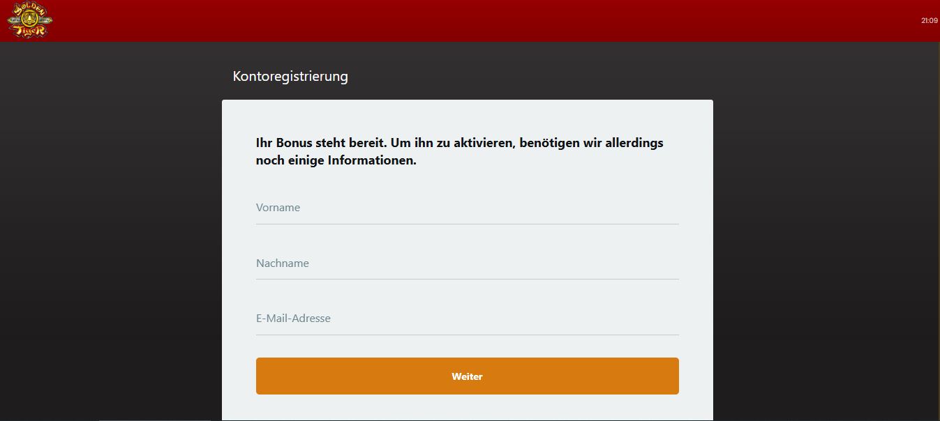 Registriere dein Konto und aktiviere deinen Bonus sofort