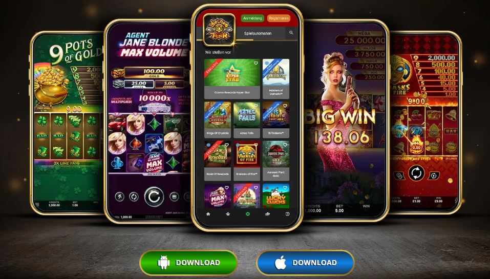 Lade die Tiger Casino App fuer Android und iOS herunter
