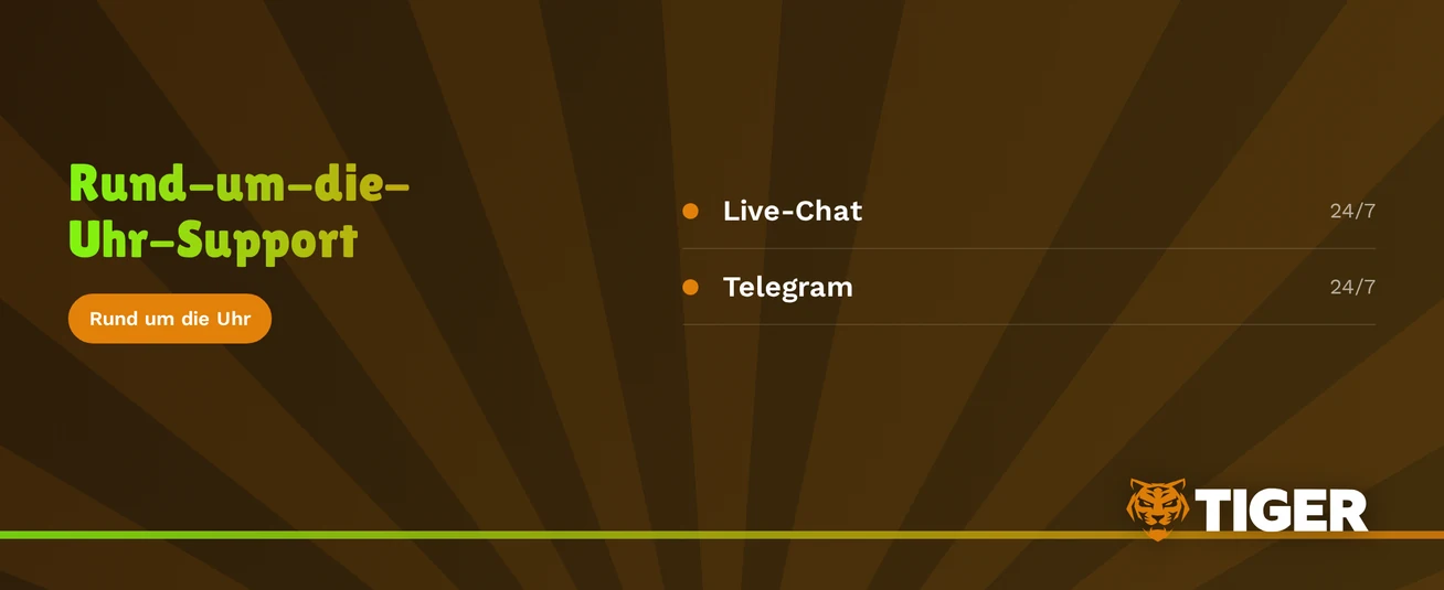 Live-Chat Telegram Support verfügbar