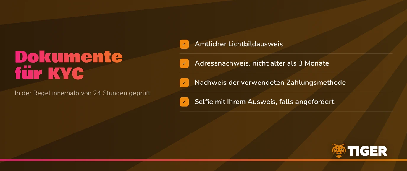 Zeige vier KYC-Dokumente